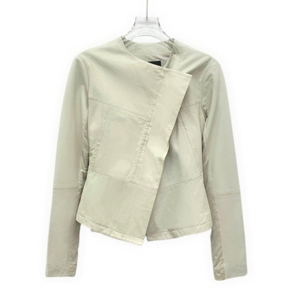 Armani beige lambskin leather jacket